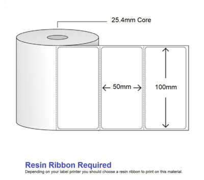 Label Synthetic Silver 100x50 - 1000