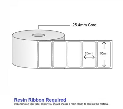 Label Synthetic Silver 50x25 - 1000