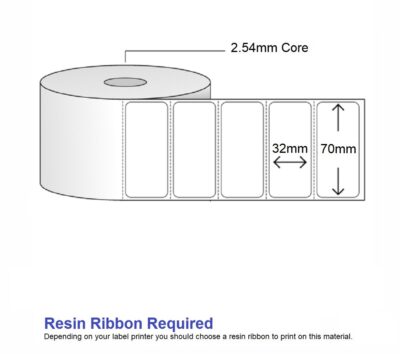 Label Synthetic White 70x32 - 1000