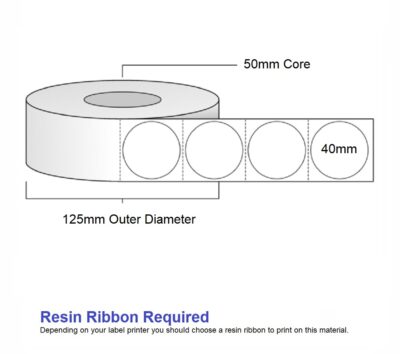 Label Synthetic White Round 40 - 1000